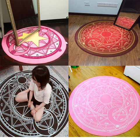 Tapis rond dessin animé Captor Sakura, tapis circulaire magique, écologique, pour chambre d'enfant, chaise d'ordinateur, 60CM ► Photo 1/6
