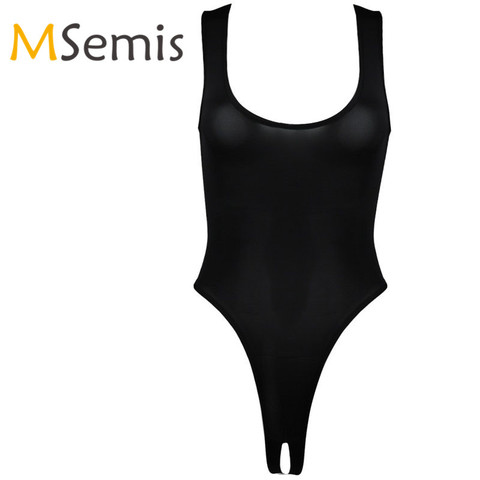 Maillot de bain une pièce pour femmes, taille haute, string, sous-vêtement extensible, sans manches ► Photo 1/6