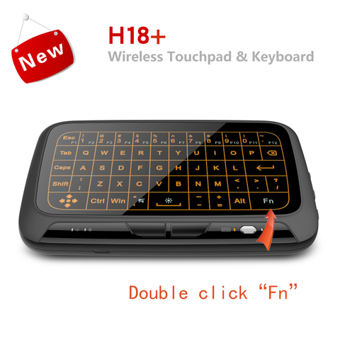 H18 + souris sans fil Air Mini clavier plein écran tactile 2.4GHz QWERTY clavier Touchpad avec fonction de rétro-éclairage pour Smart TV PS3 ► Photo 1/6