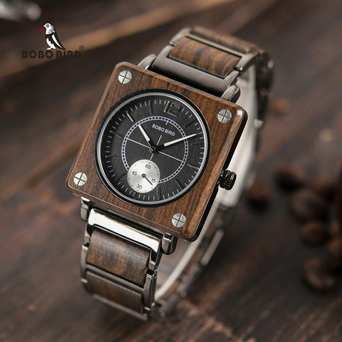 BOBO BIRD – montre-bracelet en bois de luxe pour hommes, nouveau Design, meilleur cadeau, boîte cadeau, L-R14 ► Photo 1/6