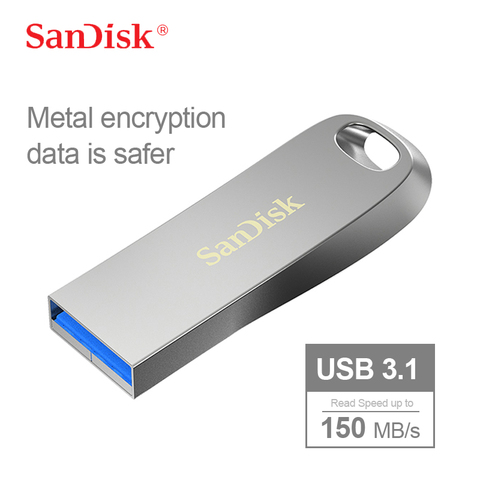 SanDisk – clé USB 100% à cryptage métallique 3.1 authentique, support à mémoire de 16GB 32GB 64GB 128GB 256GB, 150 MB/s, haute qualité ► Photo 1/6