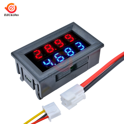 Voltmètre numérique LED 100V 200V 10a, 0.28 pouces, détecteur d'ampèremètre, 4 bits, 5 fils, testeur de tension et de courant ► Photo 1/6