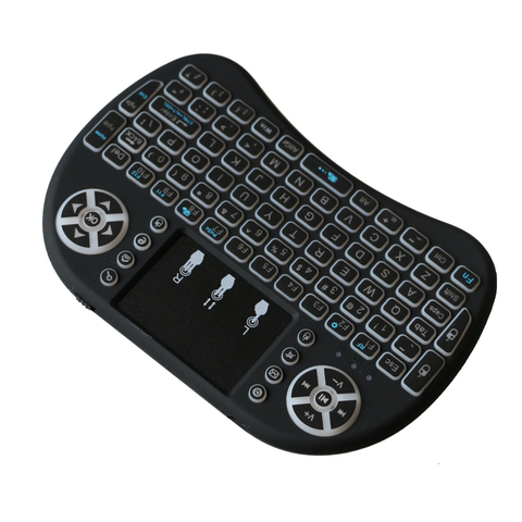 Mini clavier sans fil rétro-éclairé 3 couleurs, 2.4gHZ, multi-langues, Air Mouse, avec pavé tactile, télécommande pour Android TV Box ► Photo 1/1