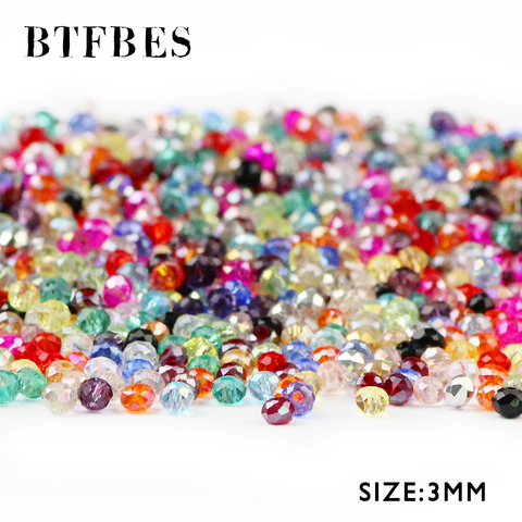 BTFBES – perles en cristal autrichien rondes et plates à facettes, 3mm, 200 pièces, boule de verre, Bracelet, collier, accessoires pour la fabrication de bijoux, bricolage ► Photo 1/5