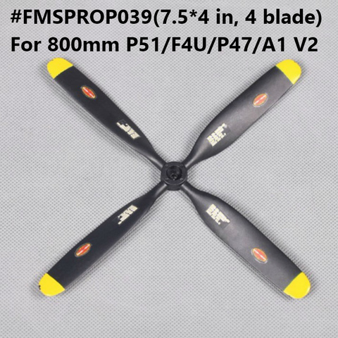 Pièces de rechange, Mini P51 P47 F4U A1 V2, 800*4 pouces, 4 lames, FMSPROP039 RC, Avion modèle, Avion, pièces de rechange, FMS 7.5mm ► Photo 1/1