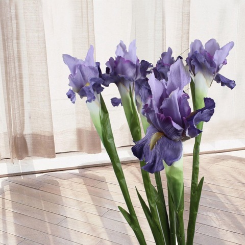 OurWarm-Iris floral artificiel 5 pièces, fausses fleurs décoratives, pour une présentation florale, pour un mariage, pour la maison, pour la saint-valentin ► Photo 1/6