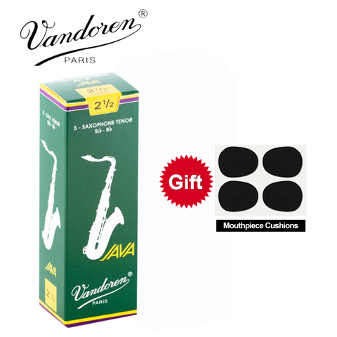 Anches d'origine France Vandoren JAVA Saxophone ténor Sib Bb force 2.0 #2.5 #3.0 #3.5 # gris vert boîte de 5 [avec cadeau] ► Photo 1/4