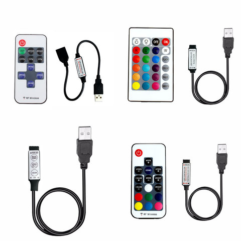 Télécommande USB sans fil, 5/12/24 V, Led bandes lumineuses, RGB, 5/12/24 V, bande LED USB/LED, clé 3/11/17/24 ► Photo 1/6