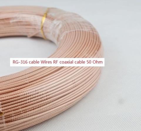 Câble coaxial RF RG316 RG-316, 10 m/30 pieds, facile à souder, 50 Ohm SMA PTFE, isolant ► Photo 1/1