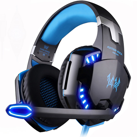 Kotion chaque casque de jeu stéréo G2000 basse profonde casque de jeu d'ordinateur écouteurs avec Microphone de lumière LED pour PC ordinateur portable PS4 ► Photo 1/6