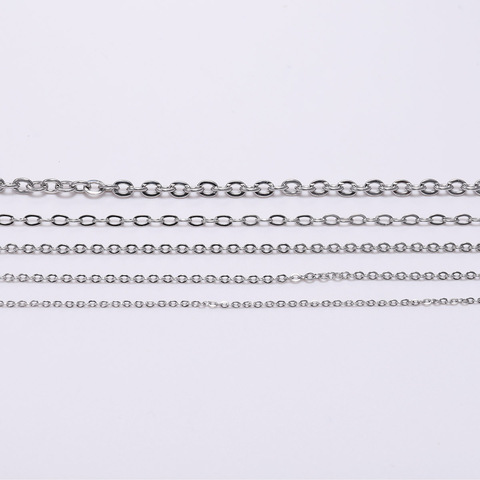 5 M/lot 1.3-2.5mm or argent laiton plaqué lien collier pendentif chaîne pour la fabrication de bijoux à bricoler soi-même fournitures accessoires en vrac ► Photo 1/6