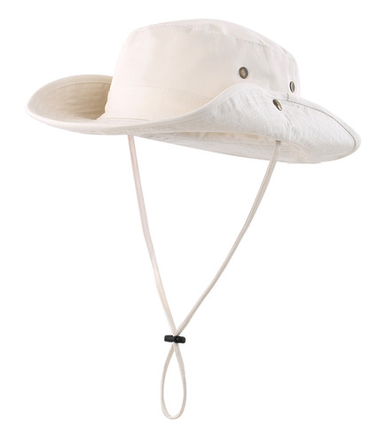 Connectyle – chapeau de soleil pour hommes et femmes, chapeau de Safari en coton respirant à large bord avec sangle ► Photo 1/6