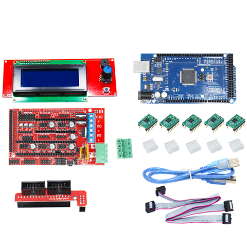 CNC Kit d'imprimante 3D pour Arduino Mega 2560 R3 + rampes 1.4 + LCD 2004 + A4988 pilote pas à pas ► Photo 1/6