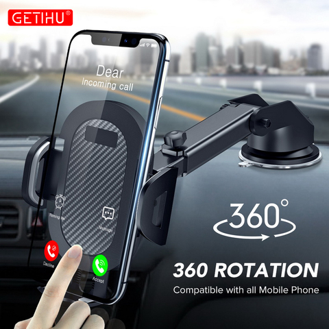 GETIHU voiture Support téléphone 360 ° pare-brise Mobile Support cellulaire Smartphone Support de montage universel pour iPhone 12 11 7 8 Samsung Huawei ► Photo 1/6