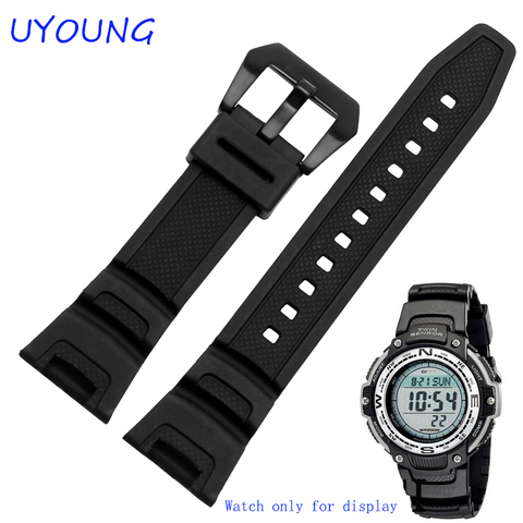 Bracelet étanche en caoutchouc Silicone, noir, noir, pour C asio sgw-100, bracelets de montre intelligents, accessoires ► Photo 1/5