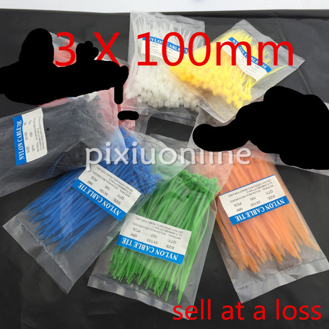 Attaches de câble en plastique et en Nylon DS110, attaches à fermeture éclair avec fil, 3x100mm, colorées, Standard d'usine, livraison gratuite, russie, 100 pièces/paquet ► Photo 1/4