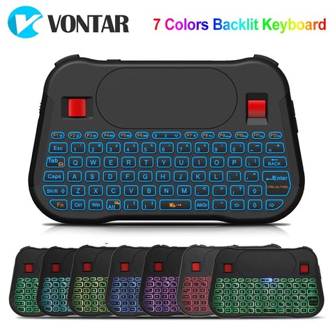 VONTAR-souris Air sans fil T18 Plus 2.4 ghz, avec clavier avec pavé tactile rétroéclairé pour Android TV, anglais et russe ► Photo 1/6