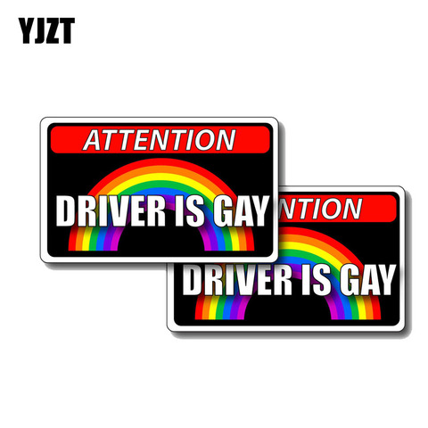 YJZT – autocollants créatifs en PVC pour conducteur de voiture Gay, 2x11.4CM x 6.7CM, 12-0304 ► Photo 1/6