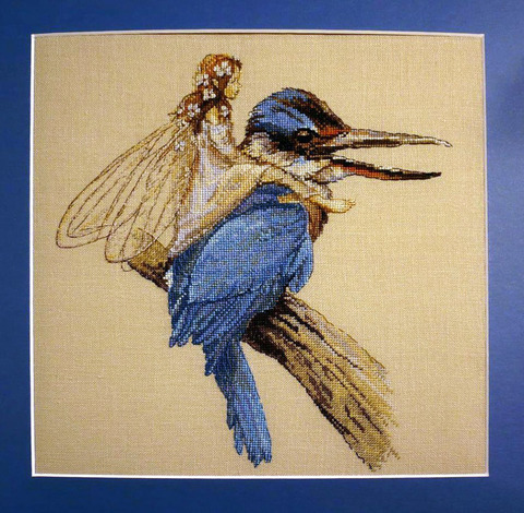 Kit populaire de points de croix, de qualité supérieure, jolis oiseaux bleus, fée Nimue NIUM ► Photo 1/6