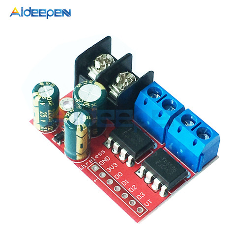 Module d'entraînement pour moteur 5a Double cc, tension de commande à distance 3V-14V inversée, régulation de vitesse PWM, Double pont H, Super L298N 5AD ► Photo 1/4