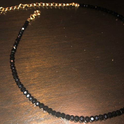 Collier ras du cou perlé en cristal noir pour femmes, 3mm, couleur or argent, Bijoux à la mode, 2022 ► Photo 1/6