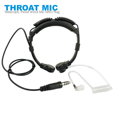 Micro télescopique résistant à la gorge tactique Vibration micro casque casque Microphone otan prise pour Radio talkie-walkie ► Photo 1/6