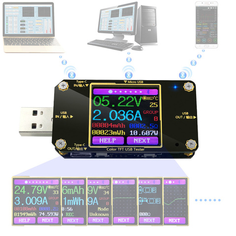 Testeur numérique USB A3/A3-B voltmètre, ampèremètre, détecteur et indicateur de charge batterie externe ► Photo 1/6