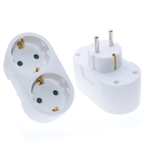 Nouveau 2 prises multiprise multiprise multiprise adaptateur de Distribution 16A/250V allemand Standard adaptateur de prise d'alimentation * ► Photo 1/6