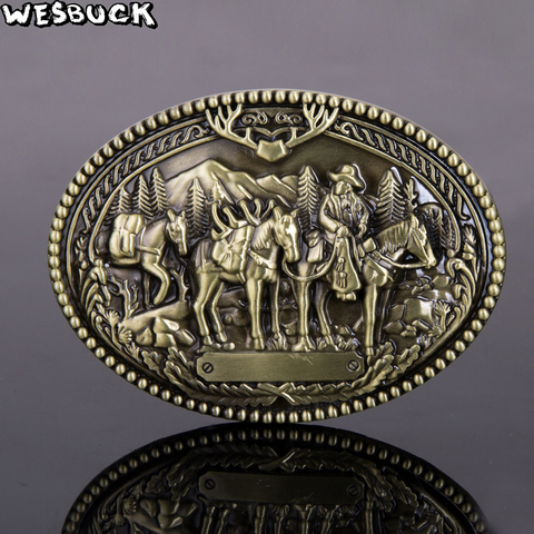 WesBuck-Ceinture de chasse cheval, de marque, boucles d'animaux occidentaux, en métal Cowboy, pour hommes et femmes ► Photo 1/5