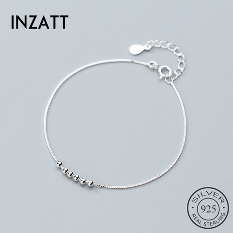 INZATT – Bracelet en argent Sterling 925 avec perles géométriques pour femme, bijou fin et minimaliste, cadeau de fête à la mode ► Photo 1/5