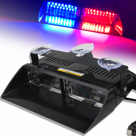 Lumière clignotante de voiture LED 12V DC S2, lumière de Police à 16LED, stroboscopique, 18 modes de clignotement, voyant d'avertissement ► Photo 1/6