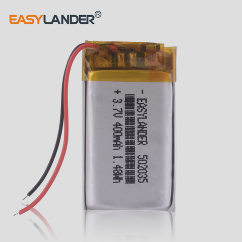 Batterie au lithium polymère 502035 3.7V 052035 400MAH pour lecteur MP3 179 ma Triste – enregistreur vidéo de voiture Mega, DVR Mini 0805 ► Photo 1/1