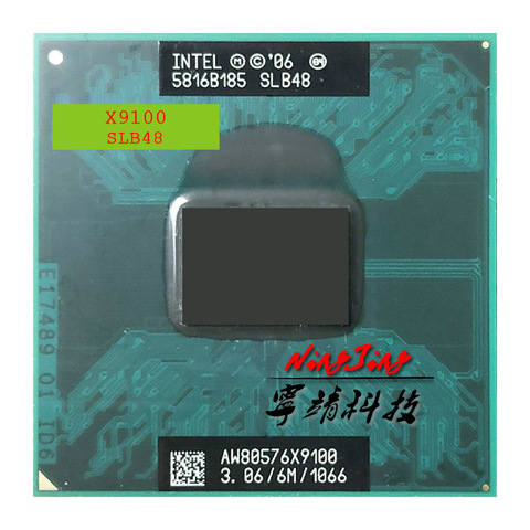 Intel Core 2 Extreme X9100 SLB48 SLGE7 3.0 GHz double-coeur double-fil processeur d'unité centrale 6M 44W Socket P ► Photo 1/1