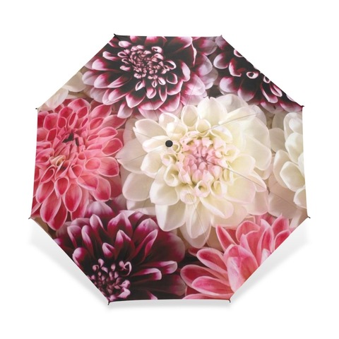 Parapluie à fleurs pliable automatique pour femmes, trois plis personnalisés, outils de pluie ► Photo 1/6