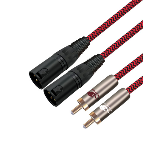 Câble Audio Hifi 2 RCA à 2 XLR 3 broches pour amplificateur boîte de son double XLR à double RCA câble micro plaqué or 1M 2M 3M 5M 8M ► Photo 1/3