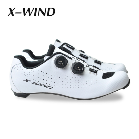 X WIND-chaussures de vélo de route en carbone pour hommes, baskets de cyclisme, de course, de bicyclette, professionnelles, respirantes ► Photo 1/5