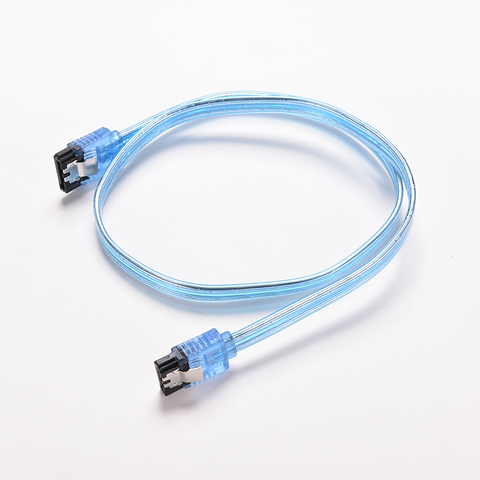 Câble SATA 3.0 III 6 Gb/s pour disque dur HDD, 20 pouces, 50CM, connecteur bleu clair, câble de données haute vitesse, 6Gbs, 1 pièce ► Photo 1/6