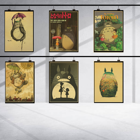 Affiches de film rétro Vintage, mon voisin, Totoro Miyazaki Hayao, décoration de la maison, affiche murale classique de haute qualité ► Photo 1/6