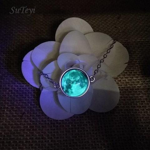 SUTEYI Lueur dans l'obscurité Bracelet En Cristal Bijoux Lumineux Étoiles Série Planète Bracelets & Bangles Verre Cabochon Bracelets ► Photo 1/6