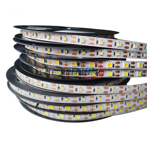 Bande lumineuse LED SMD 5050 12 V, 1- 5M, 60 diodes/M, Flexible, non étanche ► Photo 1/6