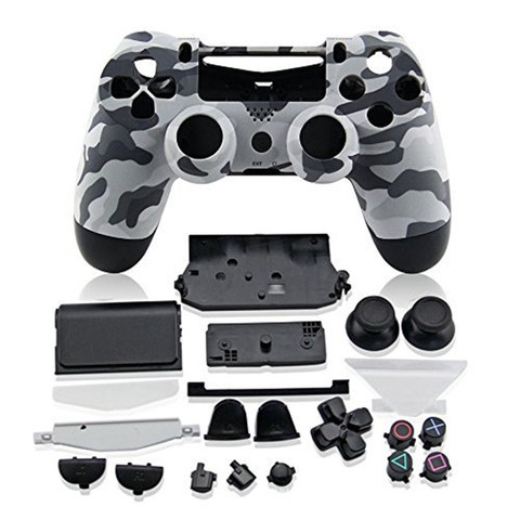 PS4 boîtier complet contrôleur coque housse Mod Kit boutons pour Playstation 4 Dualshock 4 PS 4 V1 remplacement Camouflage Camouflage ► Photo 1/6