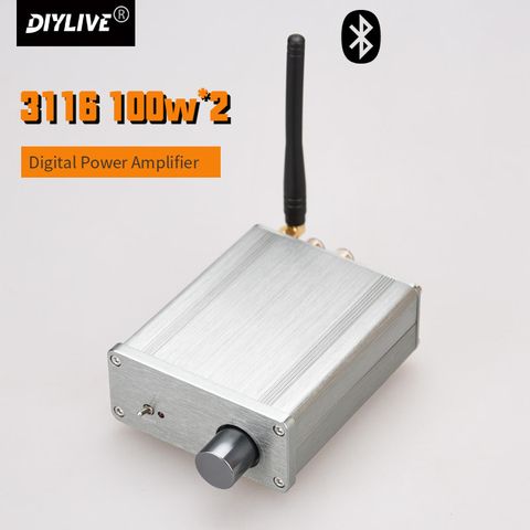 DIYLIVE AUDIO Mini amplificateur de puissance numérique TPA3116 2.0 100W * 2 amplificateur A2.0B1 stéréo pur amplificateur hi-fi bluetooth select ► Photo 1/6