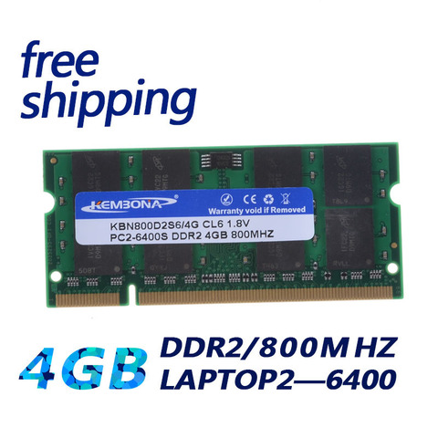KEMBONA SODIMM ordinateur portable DDR2 4GB 4G 800MHZ PC2-6400 mémoire RAM portable MODULE 200PIN ► Photo 1/2