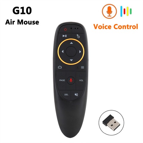 G10 Commande Vocale Sans Fil Air Mouse 2.4g RF Gyro Capteur Intelligent Télécommande avec Microphone pour X96 TX3 Android TV Box Mini PC ► Photo 1/6