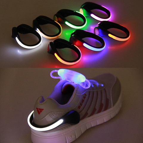 Cyclisme sport avertissement lumière nuit en plein air vélo/course sécurité Clips lampe LED chaussures lumineuses Clip lumières CR2016/2032 ► Photo 1/1