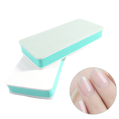 Mode 10 pcs/lot tampon à ongles bloc vernis à ongles ponçage lime à ongles manucure Art des ongles conseils outil vert sable Surface éponge lixa de unha ► Photo 1/6