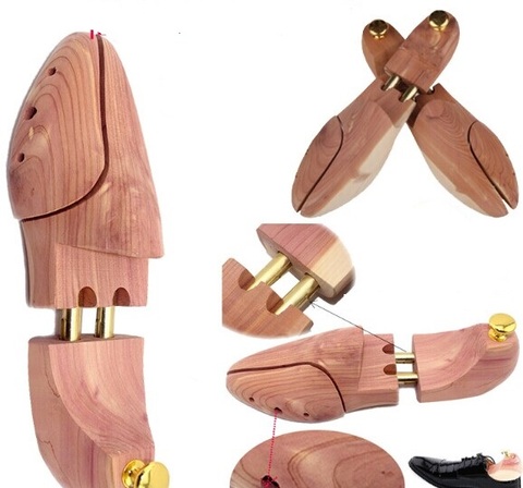 Garde-chaussures en bois de cèdre de haute qualité, 1 paire, civière réglable, artisanat en bois W0010 ► Photo 1/1