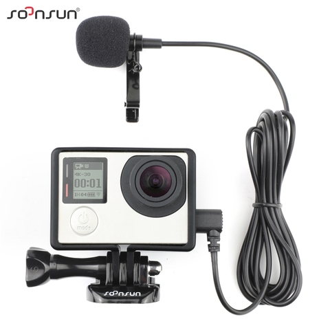 SOONSUN support de cadre de protection Standard avec micro externe pour GoPro Hero 3 3 + 4 Hero3 Hero4 pour accessoires Go Pro ► Photo 1/6