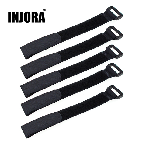 INJORA-câble de fixation antidérapant Durable pour batterie de voiture RC, 5 pièces, noir, 2x20cm/2x30cm, outil de chenille RC ► Photo 1/5