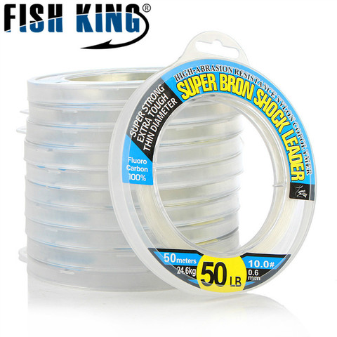 Poisson roi 100% Fiber de carbone ligne de pêche Leader 50M 10-50LB fort choc carpe mouche pêche fil cordon japon ► Photo 1/6